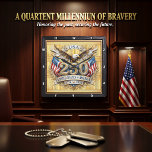 USA 250th Anniversary Majestic Eagle Square Wall Clock<br><div class="desc">Commemorate two and a half centuries of American heritage with the USA 250th Anniversary Majestic Eagle clock. This high-energy timepiece features a high-definition graphic that centers on a powerful bald eagle with magnificent, multi-toned wings outspread. Below the eagle, a large, ornate "250" is rendered in a polished silver and gold...</div>