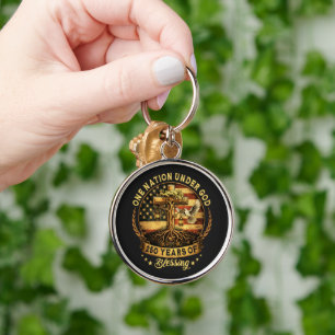USA 250th Anniversary One Nation Under God Keychain