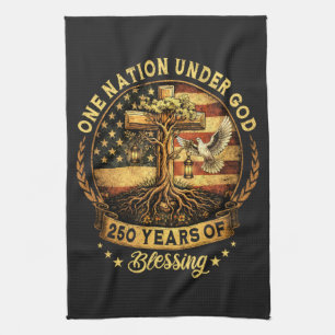 USA 250th Anniversary One Nation Under God Kitchen Towel