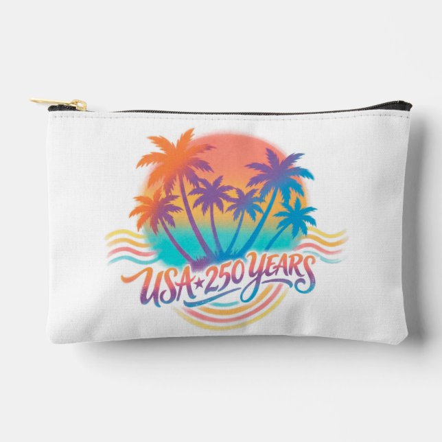 USA 250th anniversary Palm Trees  Accessory Pouch (Front)