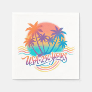 USA 250th anniversary Palm Trees Napkin