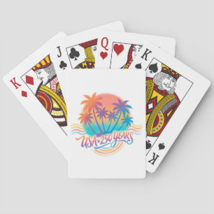 USA 250th anniversary Palm Trees Playing Cards