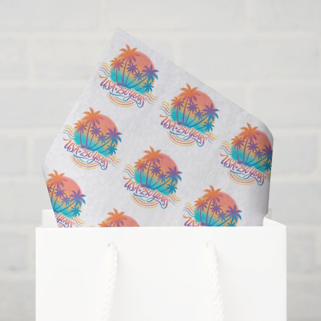 USA 250th anniversary Palm Trees  Tissue Paper (Gift Bag)