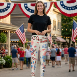 USA 250th Anniversary Patriotic Gnome Leggings