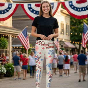 USA 250th Anniversary Patriotic Gnome Leggings