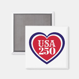 USA 250th Anniversary Patriotic Red White Blue Magnet