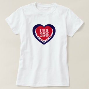 USA 250th Anniversary Patriotic Red White Blue T-Shirt