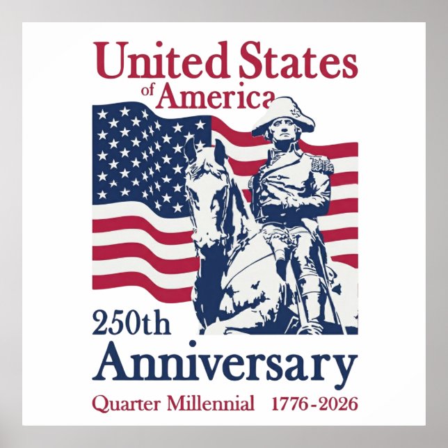 USA 250th Anniversary Semiquincentennial 1776-2026 Poster (Front)