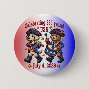 USA 250th Anniversary Souvenir - Patriotic  2 Inch Round Button