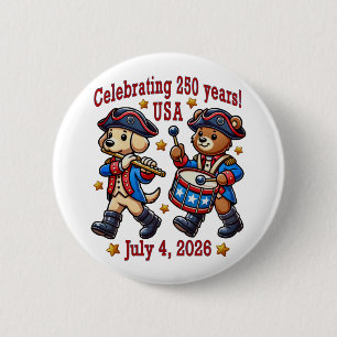 USA 250th Anniversary Souvenir - Patriotic  2 Inch Round Button