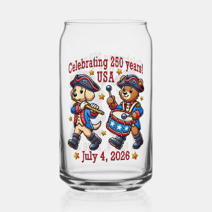 USA 250th Anniversary Souvenir - Patriotic  Can Glass