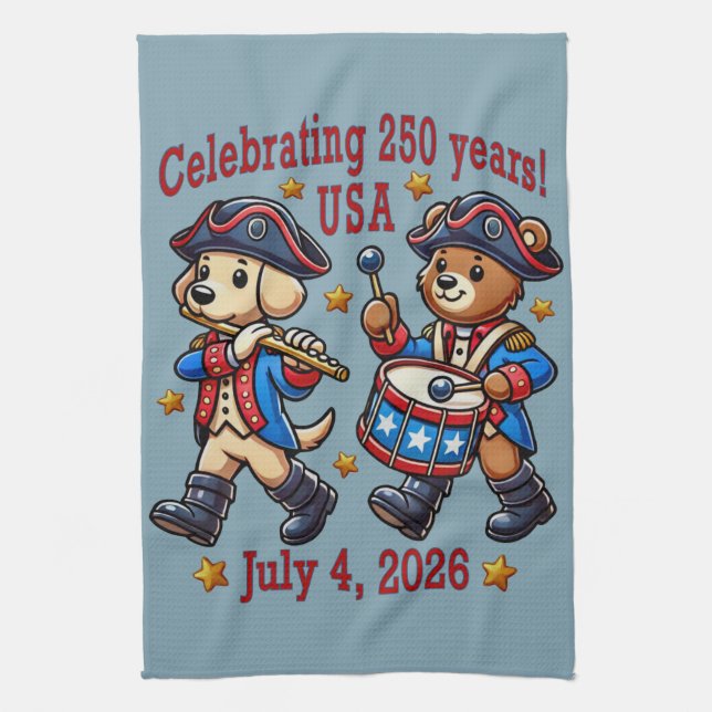 USA 250th Anniversary Souvenir - Patriotic  Kitchen Towel (Vertical)