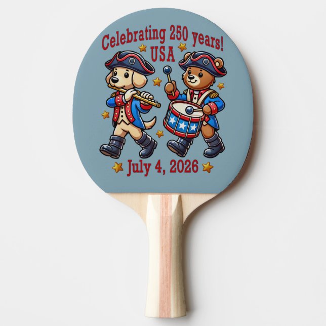 USA 250th Anniversary Souvenir - Patriotic  Ping Pong Paddle (Front)