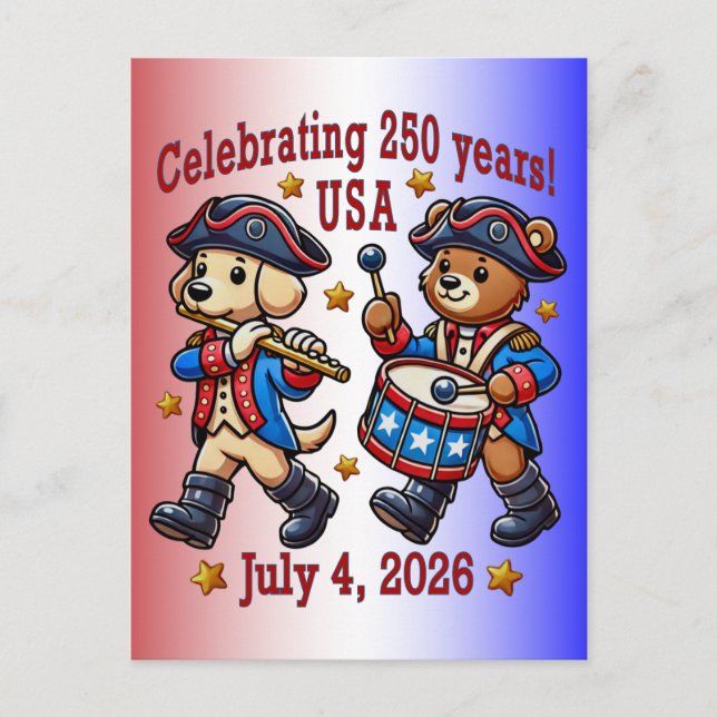 USA 250th Anniversary Souvenir - Patriotic  Postcard (Front)