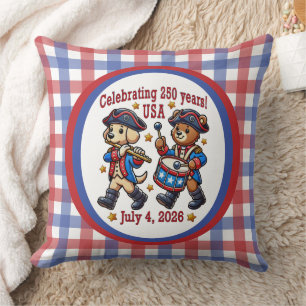 USA 250th Anniversary Souvenir - Patriotic Throw Pillow