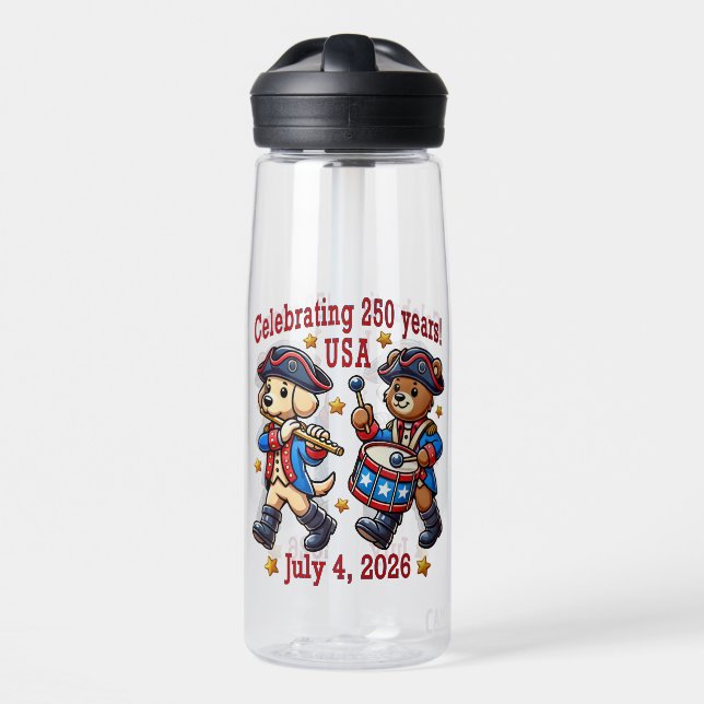 USA 250th Anniversary Souvenir - Patriotic  Water Bottle (Front)