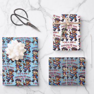 USA 250th Anniversary Souvenir - Patriotic  Wrapping Paper Sheet