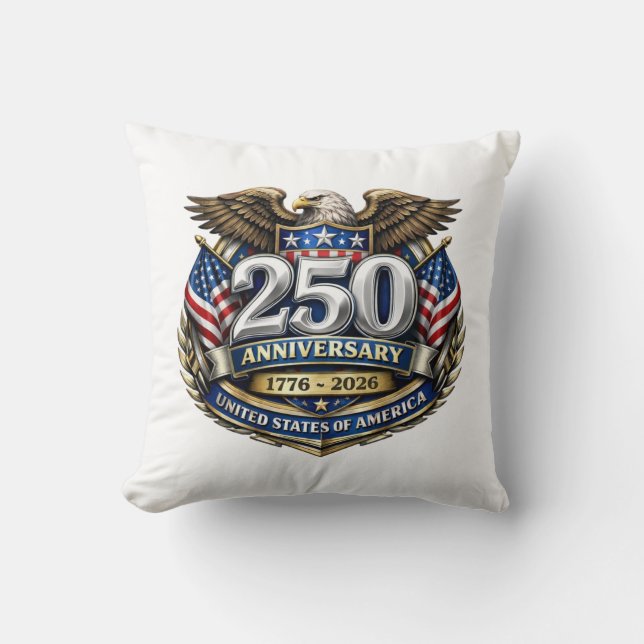 USA 250th Anniversary Throw Pillow (Front)