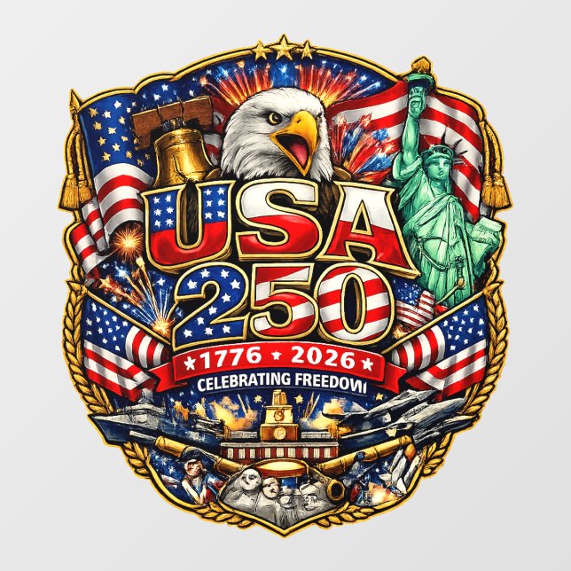 USA 250th Anniversary Window Cling (Sheet)