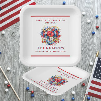 USA 250th Birthday America's Celebration Paper Plate