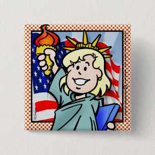 USA 2 INCH SQUARE BUTTON