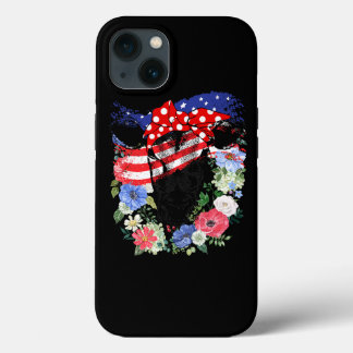 USA 4th July American Flag Patriotic Cow Lover Hei iPhone 13 Case