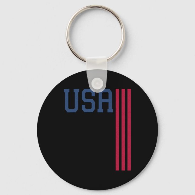 Usa 4th Of July American Flag  Keychain (Front)