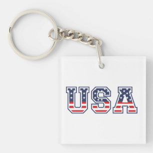 USA 4th Of July Independence Day Keychain