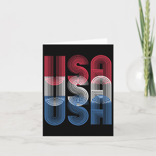 Usa 4th Of July Retro Independence Day Card