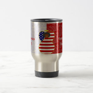 USA African American Angel Flag Red White Personal Travel Mug