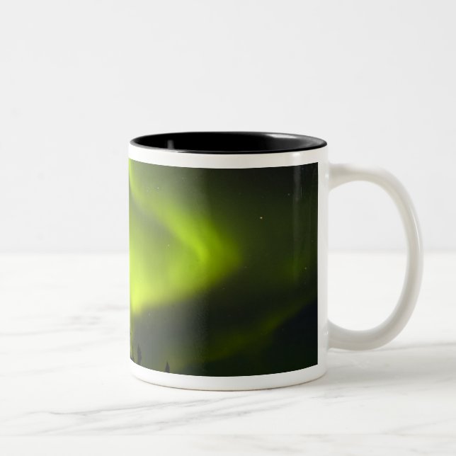 USA, Alaska, Chena Hot Springs. Aurora Borealis 2 Two-Tone Coffee Mug (Right)