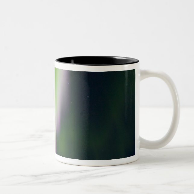 USA, Alaska, Chena Hot Springs. Aurora Borealis Two-Tone Coffee Mug (Right)