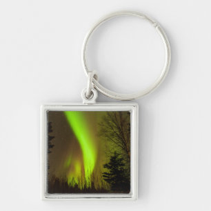 USA, Alaska, Chena Hot Springs. View Of Aurora Keychain