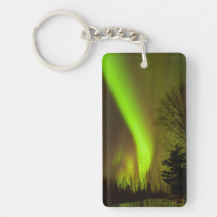 USA, Alaska, Chena Hot Springs. View Of Aurora Keychain