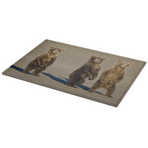 USA. Alaska. Coastal Brown Bear cubs Cutting Board