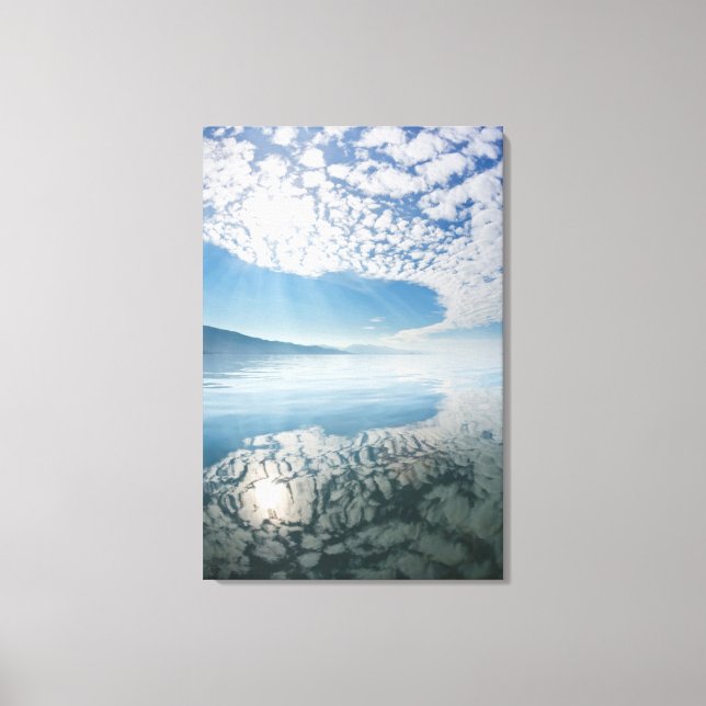 USA, Alaska, Freshwater Bay. Clouds Reflected Canvas Print (Front)