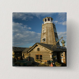 USA, ALASKA, KENAI PENINSULA, HOMER: Homer Spit 2 Inch Square Button