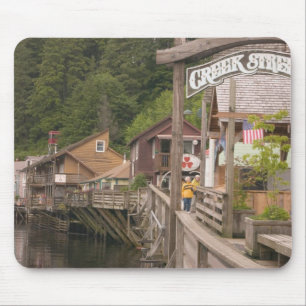 USA, Alaska, Ketchikan, Creek Street, downtown Mouse Pad