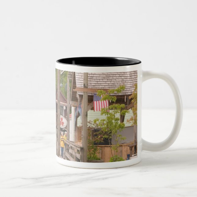 USA, Alaska, Ketchikan, Creek Street, downtown Two-Tone Coffee Mug (Right)
