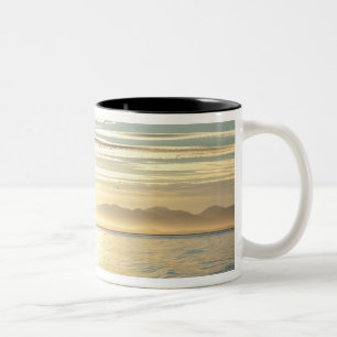 USA, Alaska, Southeast near Ketchikan, sunset. Two-Tone Coffee Mug