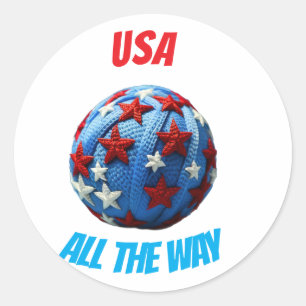 USA All The Way Classic Round Sticker