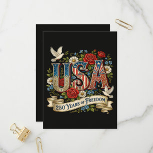 USA  America 1776-2026 250 Years Freedom Invitation Postcard