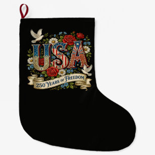 USA America 1776-2026 250 Years Freedom Large Christmas Stocking