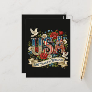 USA America 1776-2026 250 Years Freedom Postcard