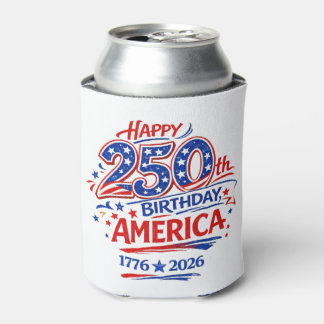 USA America 250th Anniversary Patriotic Can Cooler