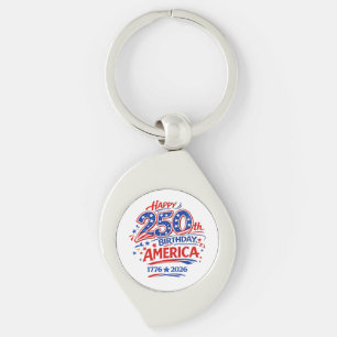 USA America 250th Anniversary Patriotic Keychain