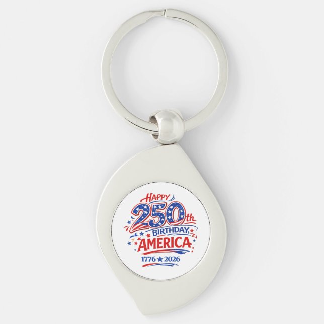 USA America 250th Anniversary Patriotic Keychain (Front)