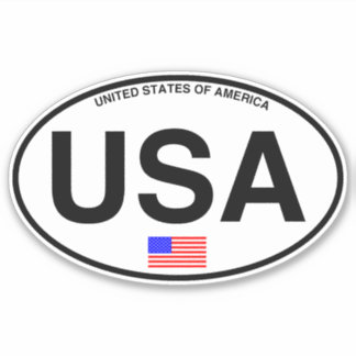 USA America Code pays Sticker ovale