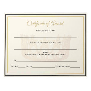 USA America Crown Certificates-Award Notepad