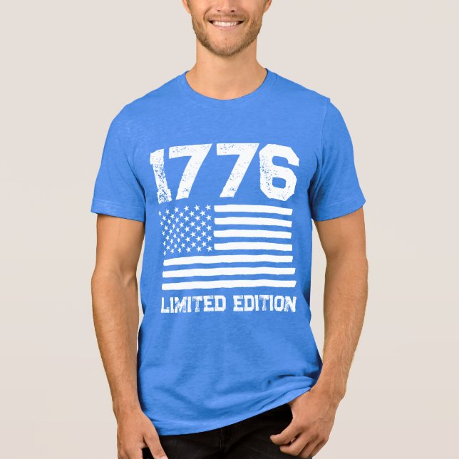 USA America Flag Editable Personalized Custom Text Tri-Blend Shirt (Front)